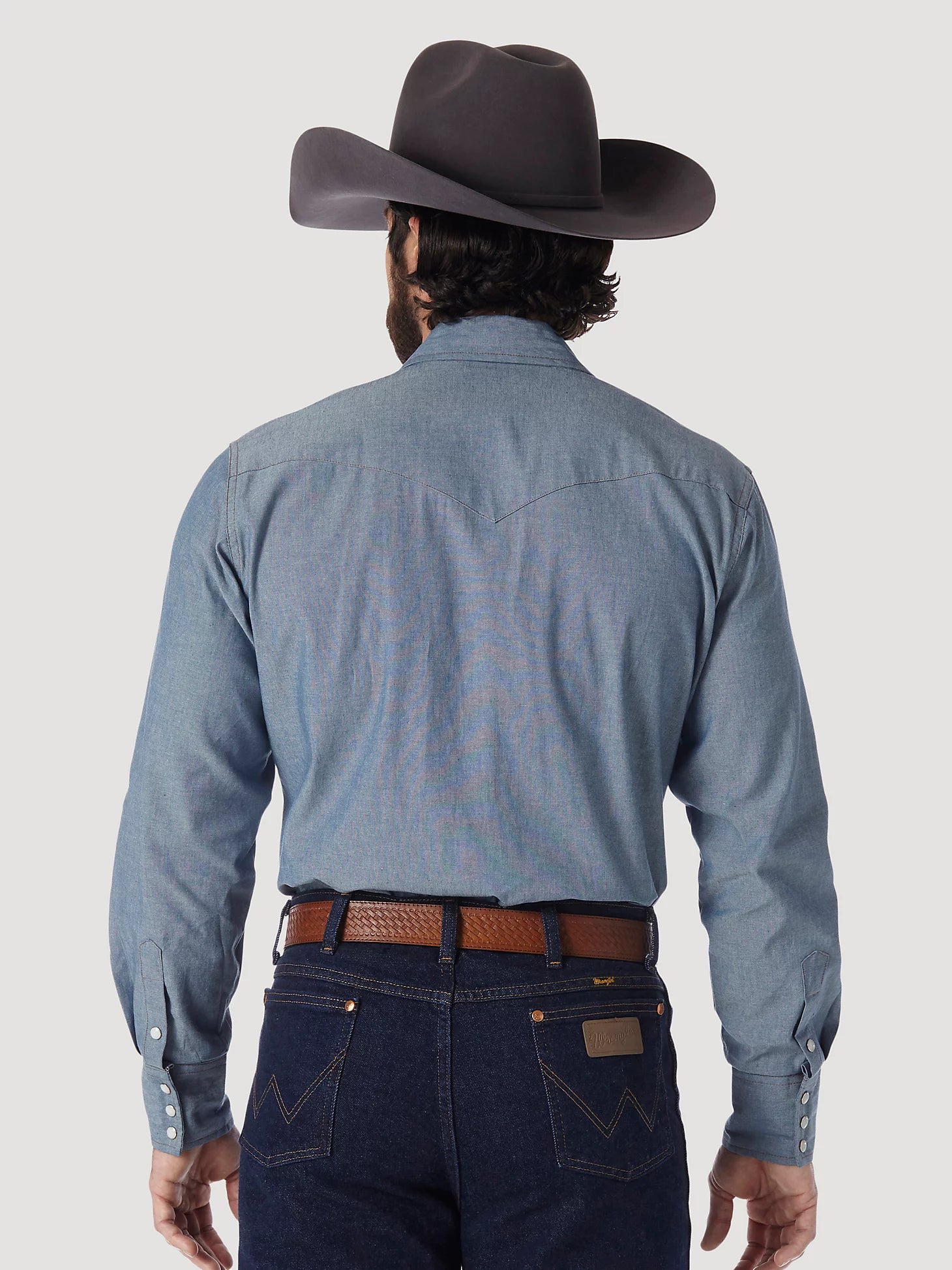 Wrangler chambray sales long sleeve workshirt