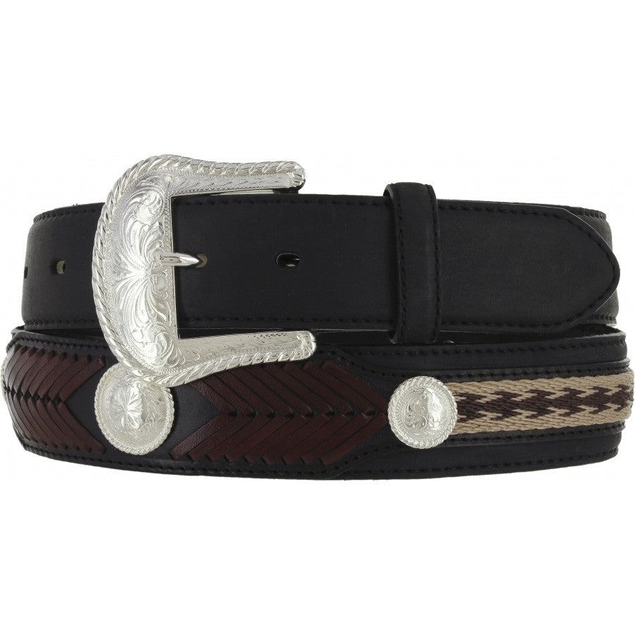 Tony Lama Men's The Duke Center Applique Leather Belt