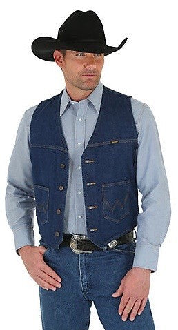 Wrangler® Men's Traditional Unlined Button Front Western Denim Vest