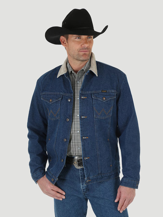 Wrangler® Men's Blanket Lined Corduroy Collar Western Denim Jacket