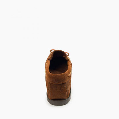 Minnetonka® Men's Double Botton Hard Sole Ruff Leather Moccasins