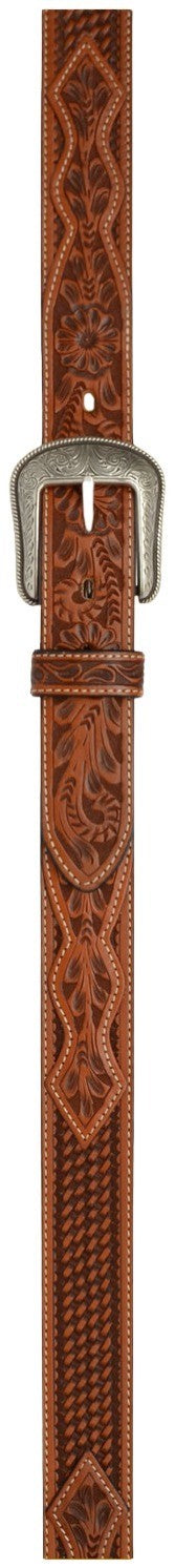 3-D® Men's Floral Tooled Leather Western Belt