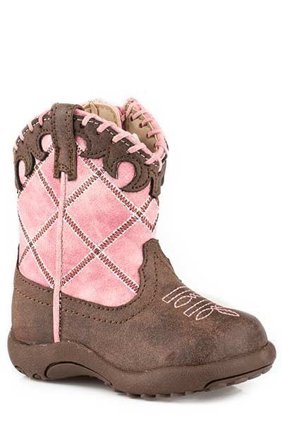 Roper® Toddler Girls Brown & Pink Cowbabies Boots