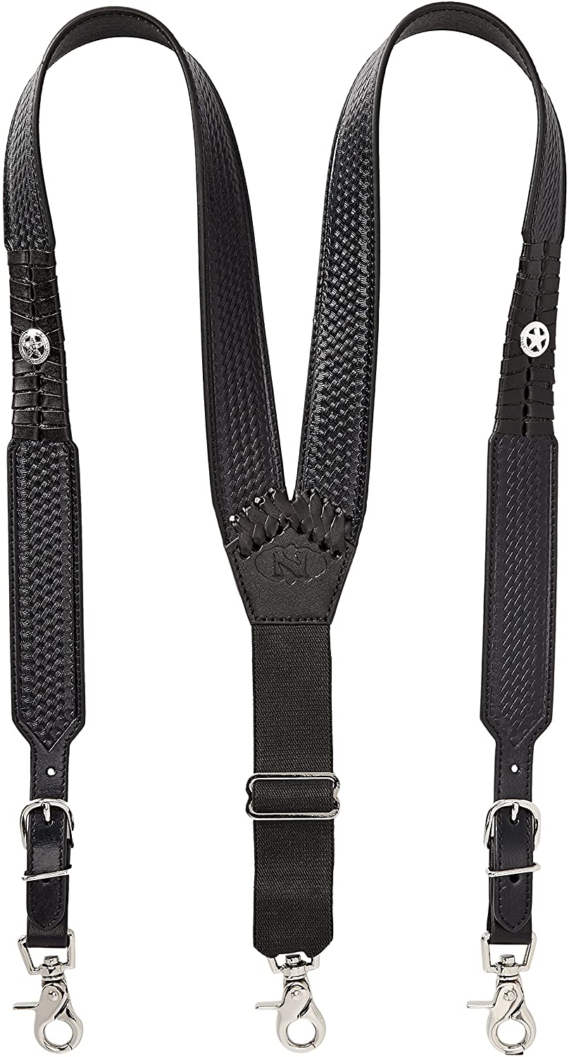 Nocona® Lone Star Adjustable Full Grain Leather Suspenders