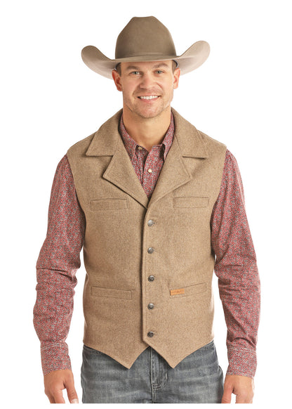 Powder River® Men's Montana Button Front Heather Wool Vest
