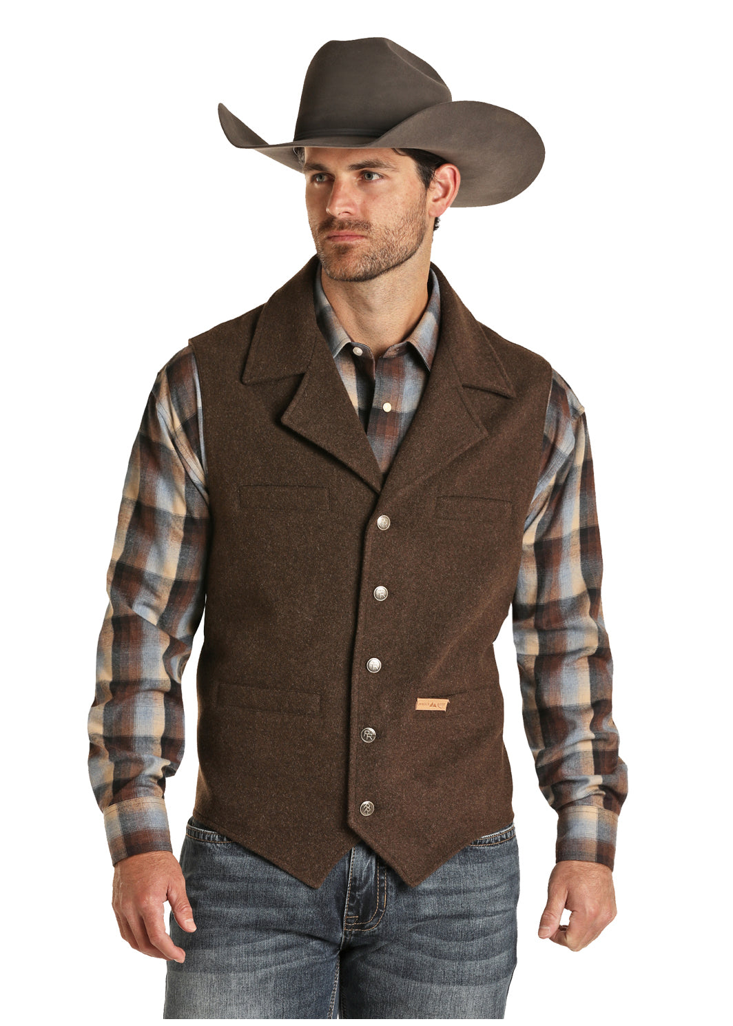 Powder River® Men's Montana Button Front Heather Wool Vest – Solano's ...