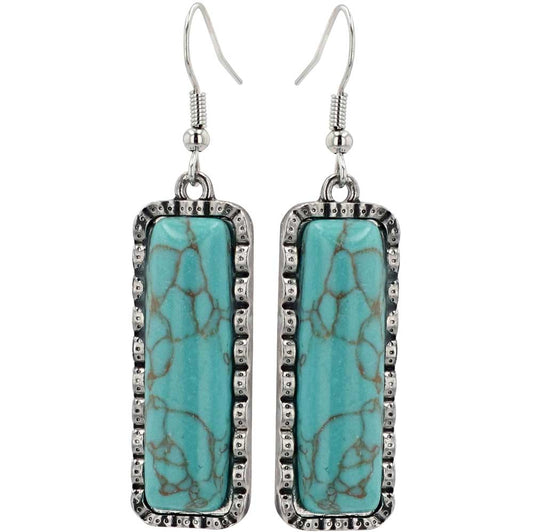 Montana Silversmiths® Women's Turquoise Tablet Western Attitude Earrings