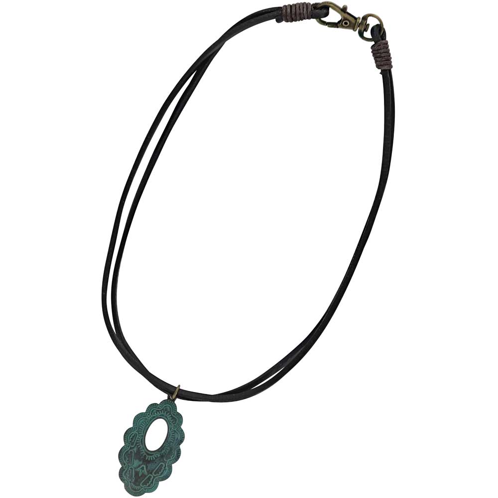 Montana Silversmiths® Women's Scalloped Window Bronze Attitude Necklace