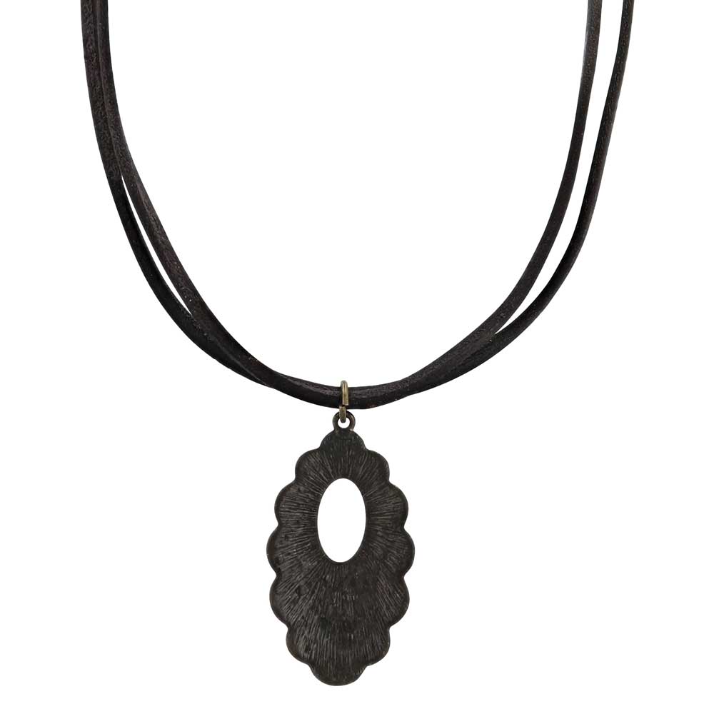 Montana Silversmiths® Women's Scalloped Window Bronze Attitude Necklace