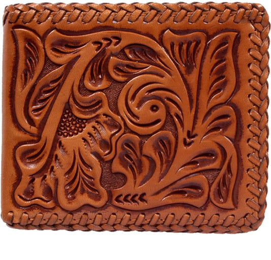 3-D® Men's Natural Floral Laced Edge Wallet