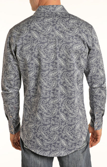 Panhandle Slim® Men's Flame Resistant Paisley Long Sleeve Snap Front Western Shirt