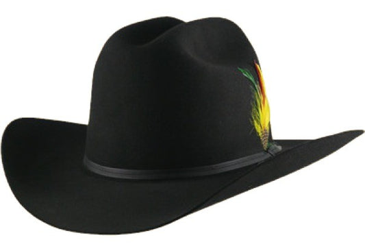 Serratelli® 6X Border III 3 1/2" Brim Felt Cowboy Hat - Black / Silver Belly