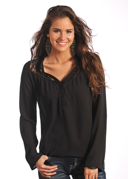 Panhandle Slim Women's Black Lace Traditional Shirt