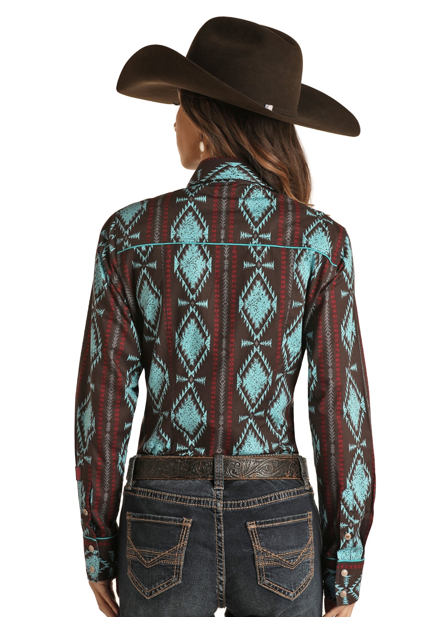 Panhandle Slim® Women's Aztec Print Long Sleeve Snap Front Western Shirt