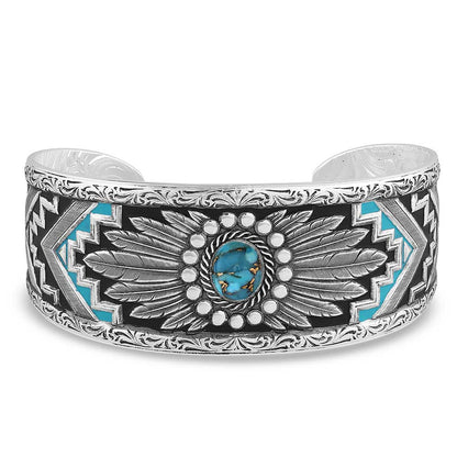 Montana Silversmiths® Women's Blue Spring Turquoise Cuff Bracelet