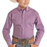 Panhandle Slim® Boy's Orchid Strong Long Sleeve Button Front Western Shirt