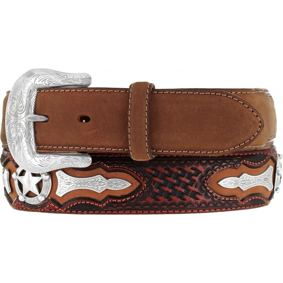 Justin® Men's Odessa Star Tooled Leather Western Belt