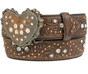 Justin® Women's Antique Heart Leather Western Belt
