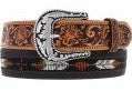 Tony Lama Men's Beaded Comanchero Leather Belt