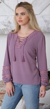 Cruel Girl® Women's Lilac Crepe Western Blouse