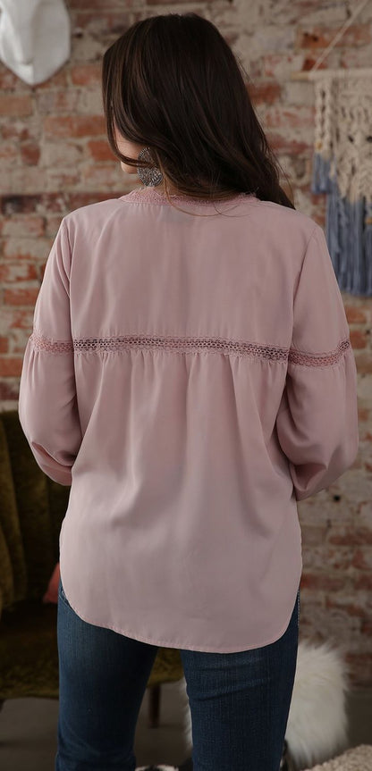 Cruel Girl® Women's Pink Chiffon Pullover Shirt
