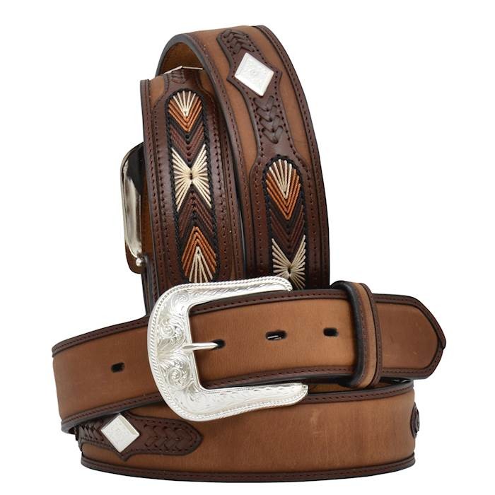 3-D® Men's Diamond Concho Leather Western Belt