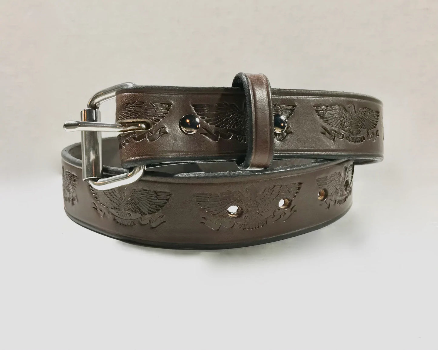 P&B Harness® Handcrafted Super Duty Eagle Motif Leather Belt