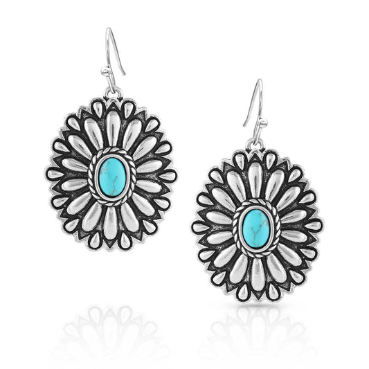 Montana Silversmiths® Women's Sunflower Concho Turquoise Earrings