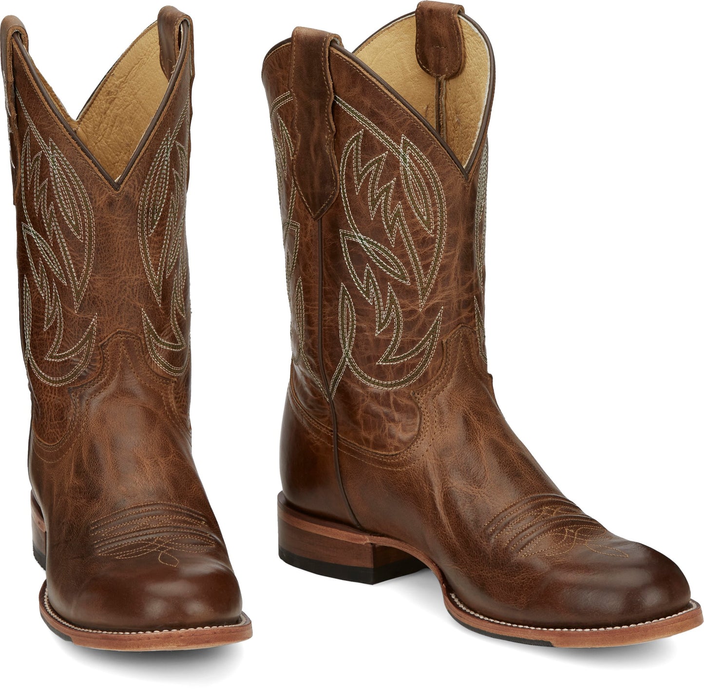 Justin® Men's Pearsall Round Toe Roper Cowboy Boots