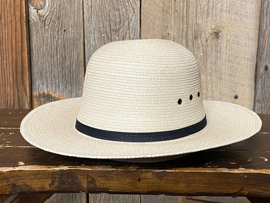 SunBody® Open Crown 3" Brim Natural Palm Leaf Straw Cowboy Hat