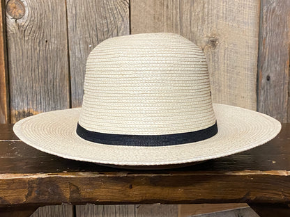 SunBody® Open Crown 3" Brim Natural Palm Leaf Straw Cowboy Hat