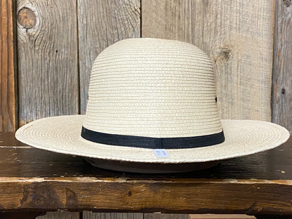 SunBody® Open Crown 3" Brim Natural Palm Leaf Straw Cowboy Hat