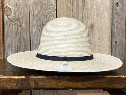SunBody® Open Crown 3 1/2" Brim Natural Palm Leaf Straw Cowboy Hat