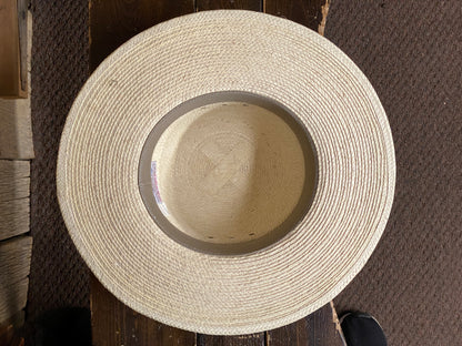 SunBody® Open Crown 3 1/2" Brim Natural Palm Leaf Straw Cowboy Hat