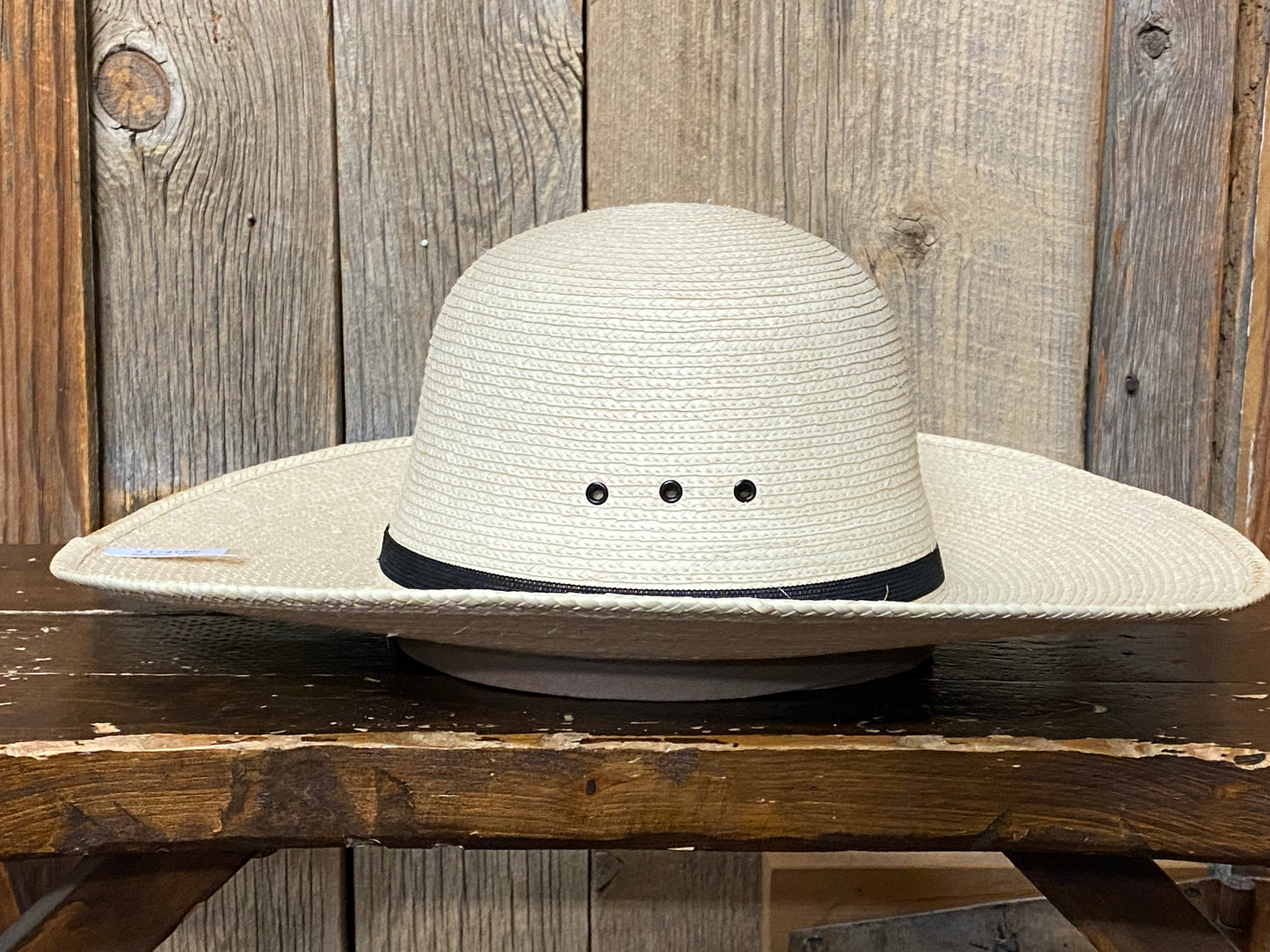 SunBody® Open Crown 4 1/2" Brim Natural Palm Leaf Straw Cowboy Hat