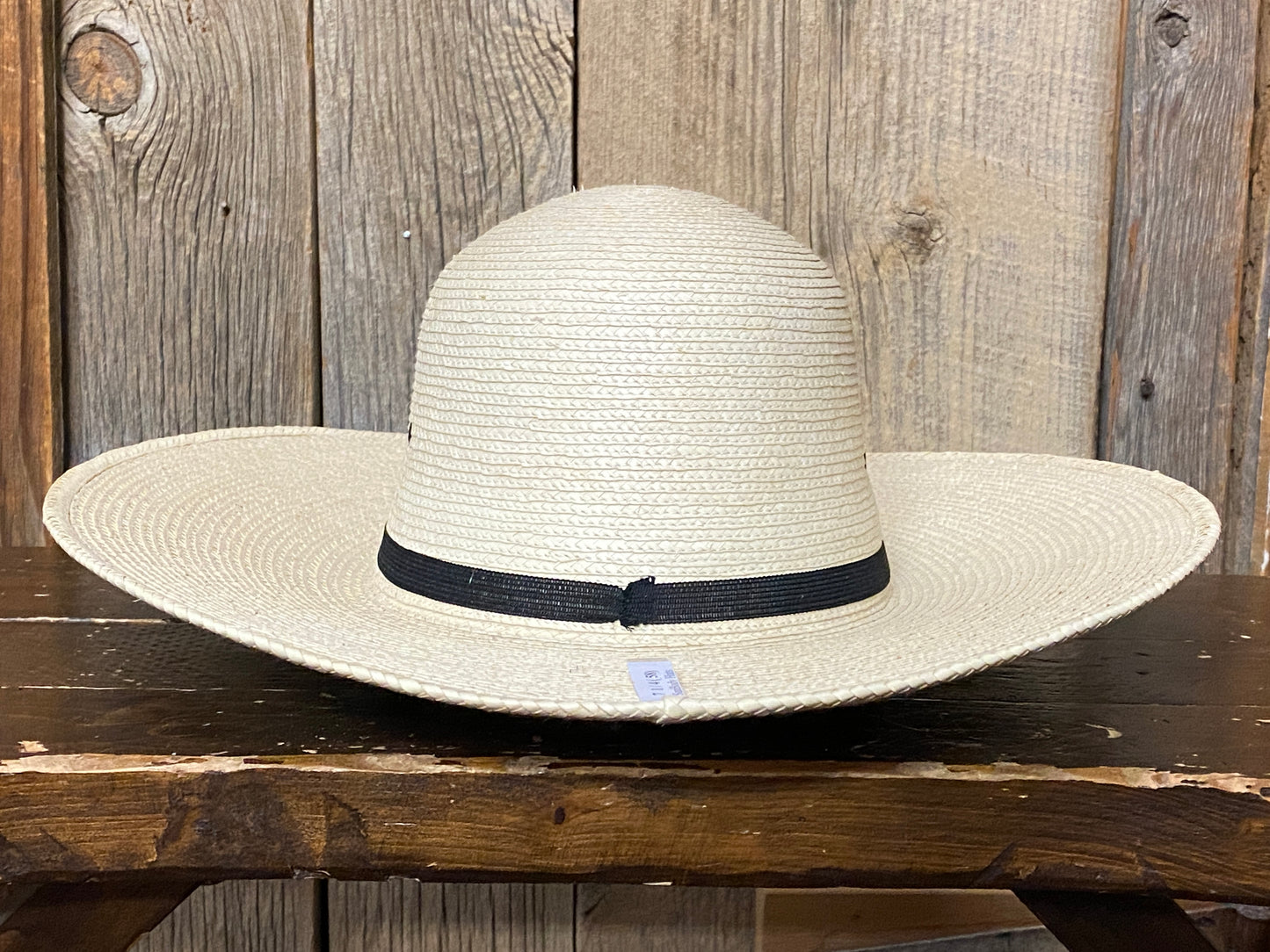 SunBody® Open Crown 4 1/2" Brim Natural Palm Leaf Straw Cowboy Hat