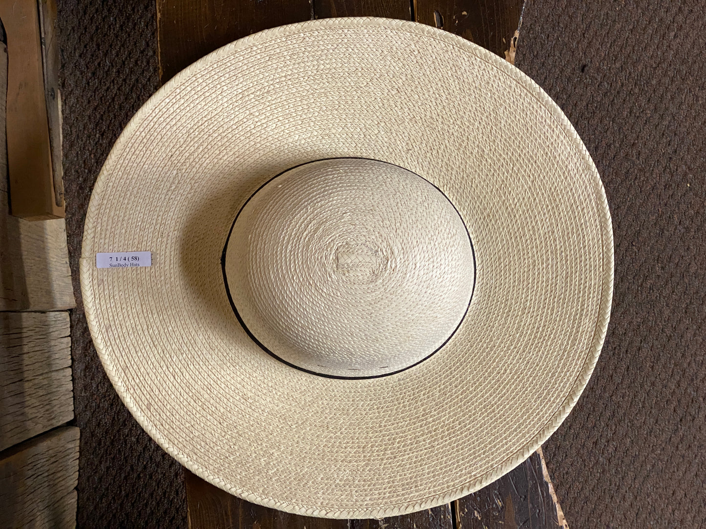SunBody® Open Crown 4 1/2" Brim Natural Palm Leaf Straw Cowboy Hat