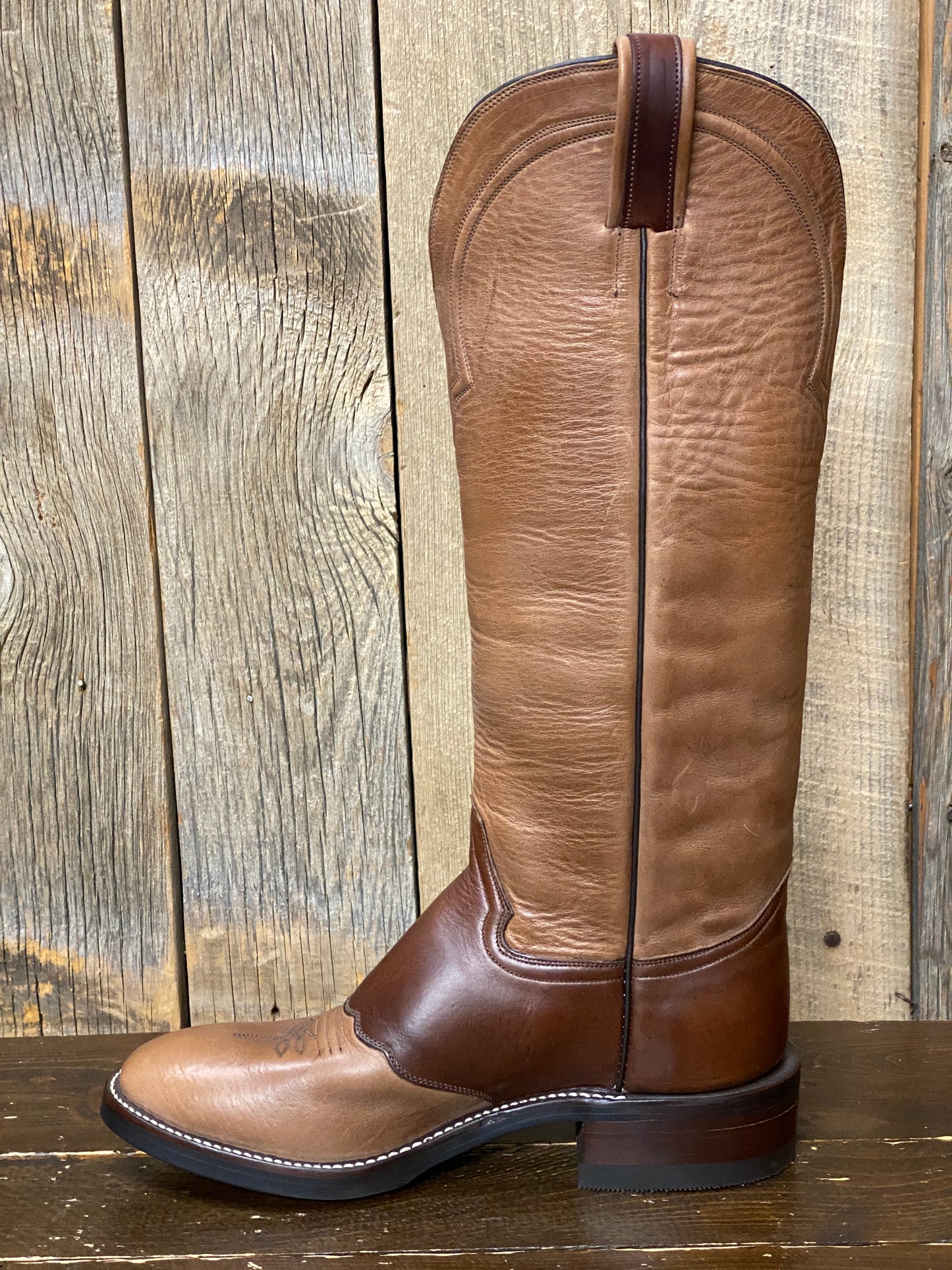 Honcho Solano® Tobacco Roper Full Grain Leather Tall Top Cowboy Boots