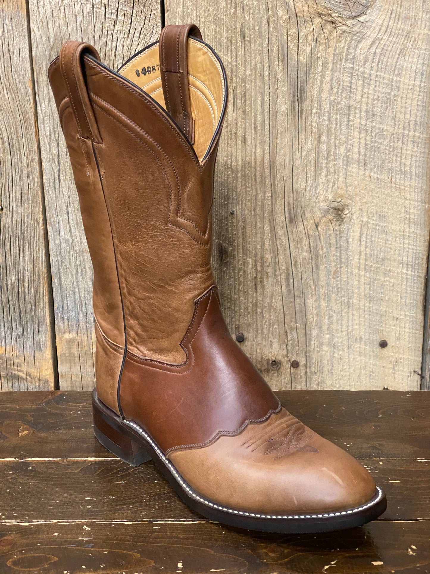 Honcho Solano® Tobacco Roper Full Grain Leather Cowboy Boots
