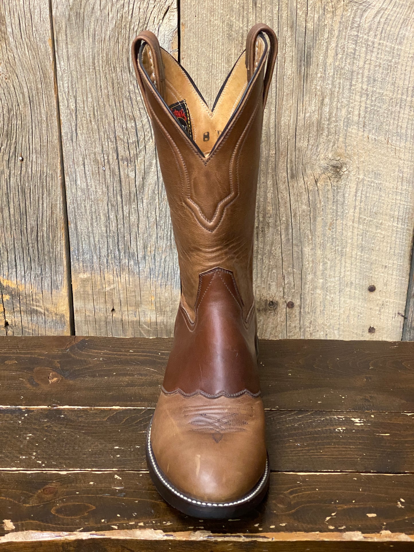 Honcho Solano® Tobacco Roper Full Grain Leather Cowboy Boots