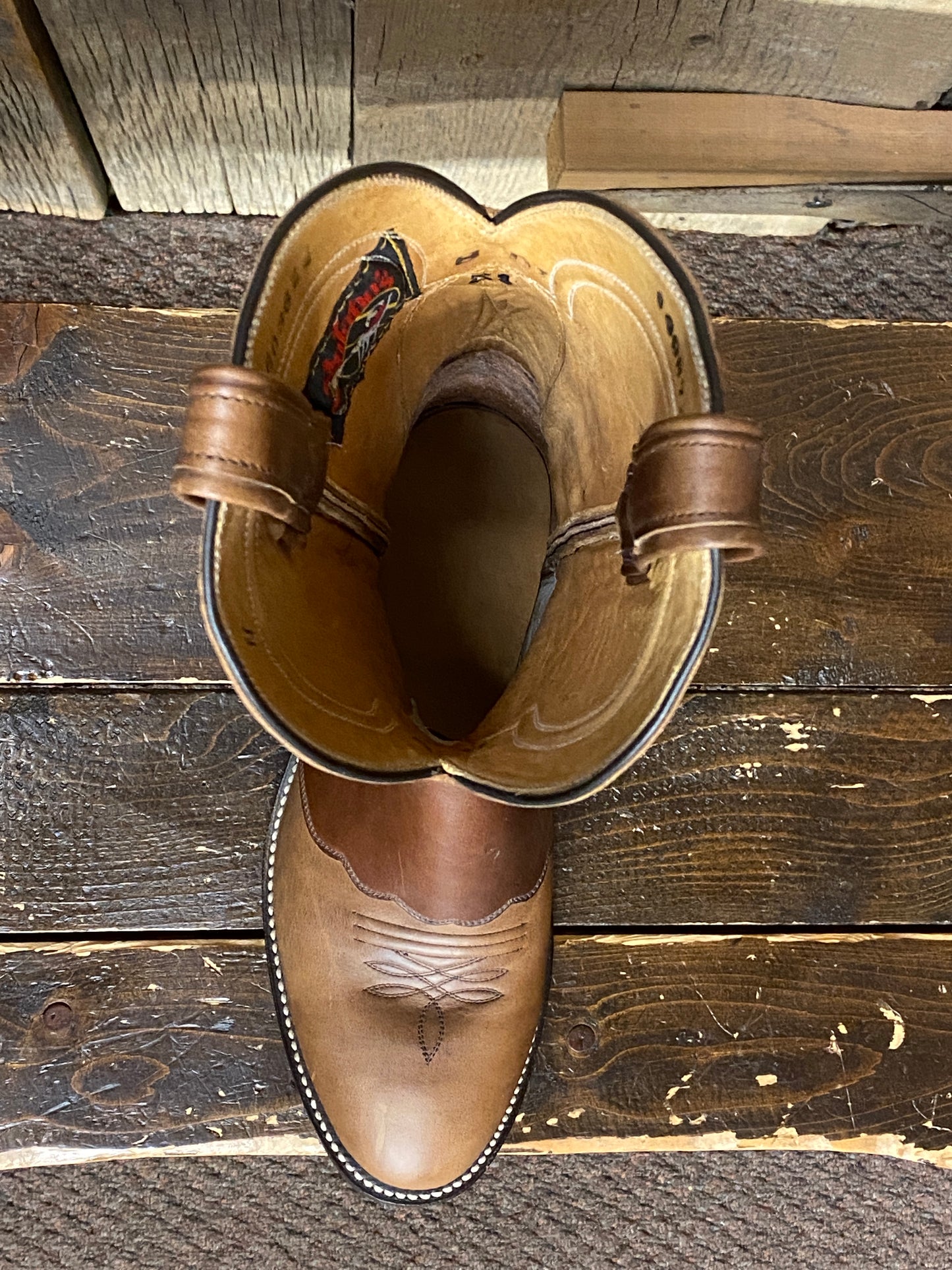 Honcho Solano® Tobacco Roper Full Grain Leather Cowboy Boots