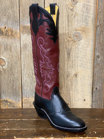 Honcho Solano® Buckaroo Bold Full Grain Leather Tall Top Cowboy Boots - Yellow / Wine / Turquoise