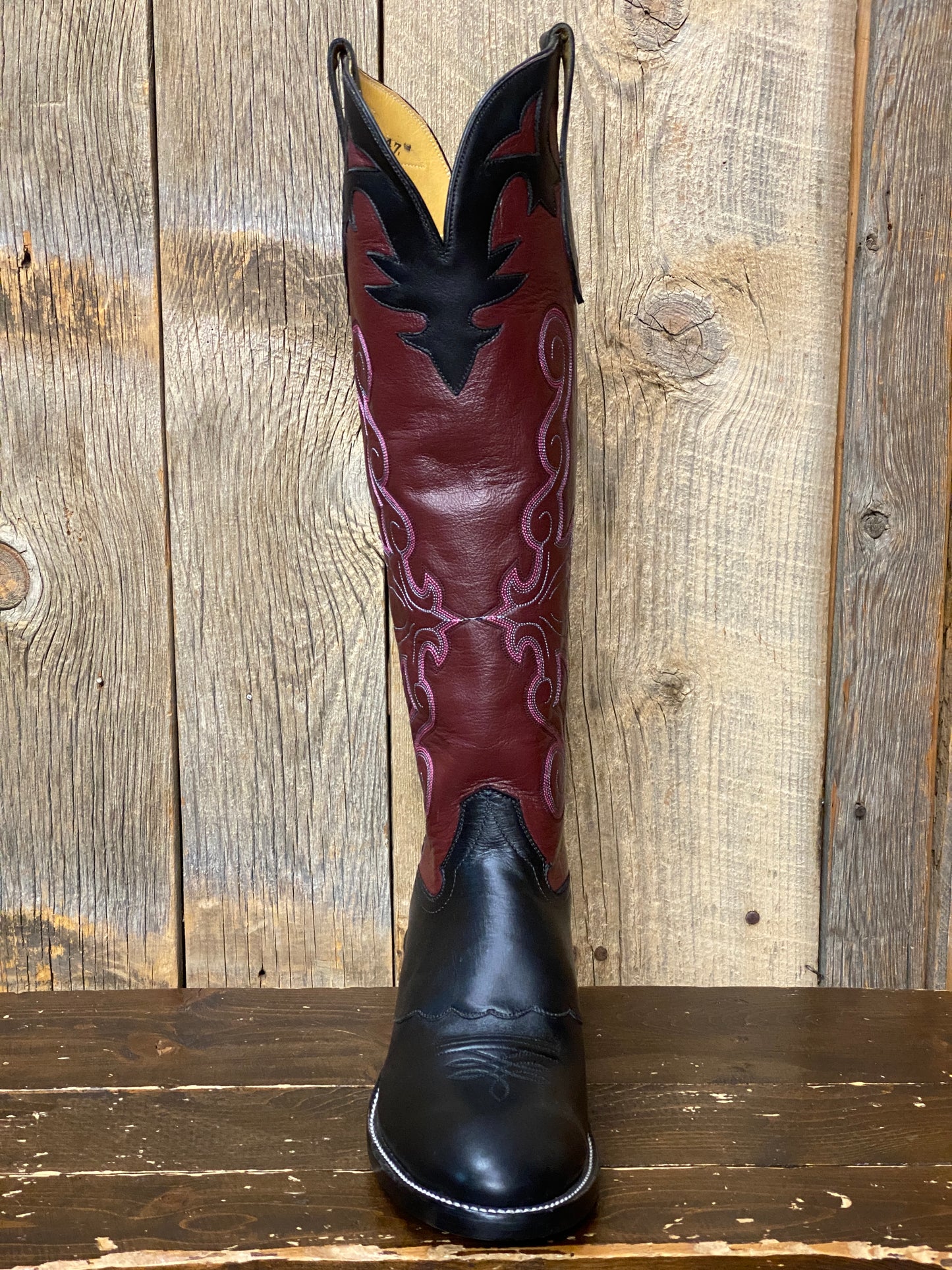 Honcho Solano® Buckaroo Bold Full Grain Leather Tall Top Cowboy Boots - Yellow / Wine / Turquoise