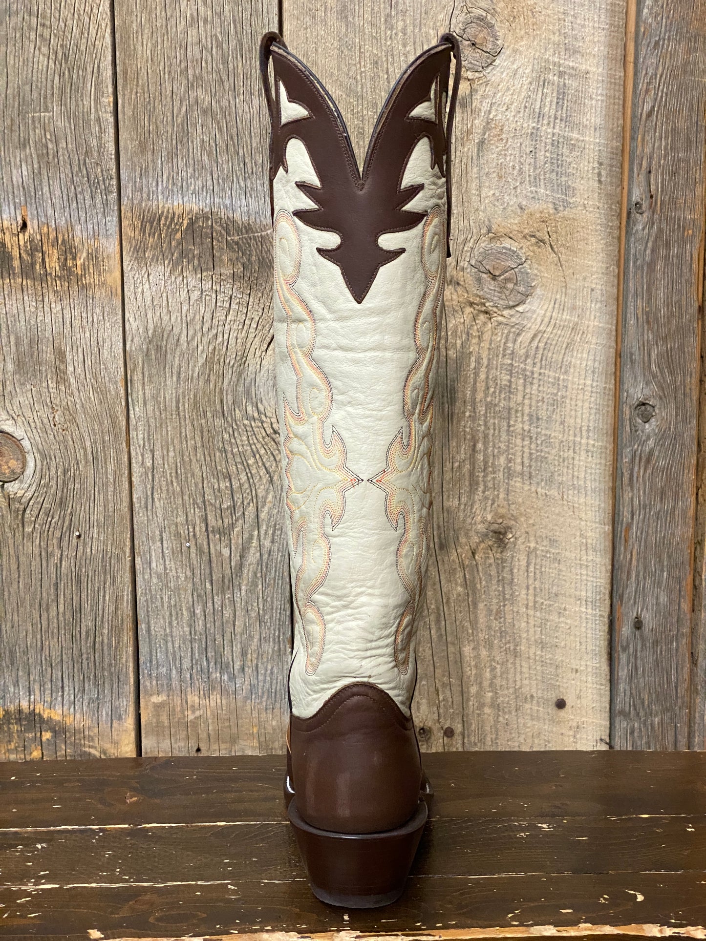 Honcho Solano® Buckaroo Full Grain Leather Tall Top Cowboy Boots - Bone / Saddle