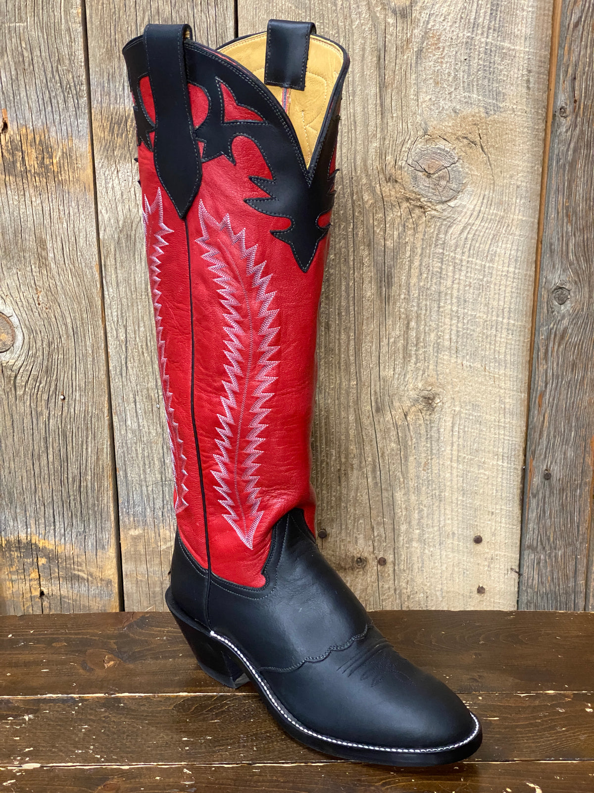 Honcho Buckaroo Cowboy Boots Leather USA Heeled Colorblock Blue Black 10D Honcho Solano® Buckaroo Bold Full Grain Leather Tall Top  main image 3