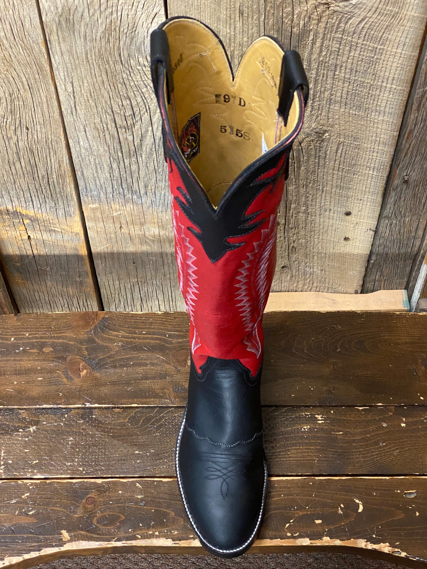 Honcho Solano® Buckaroo Red Glazed Full Grain Leather Tall Top Cowboy Boots