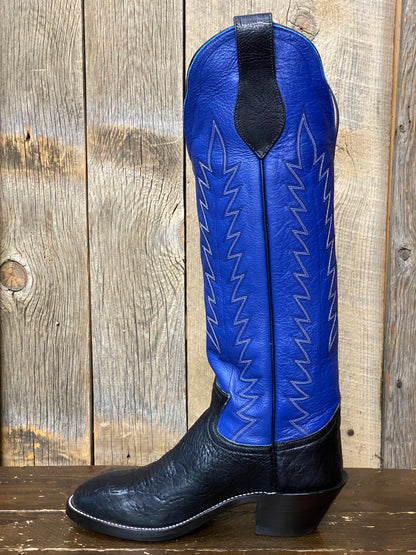 Honcho Solano® Buckaroo Wilson Blue Full Grain Leather Tall Top Cowboy Boots