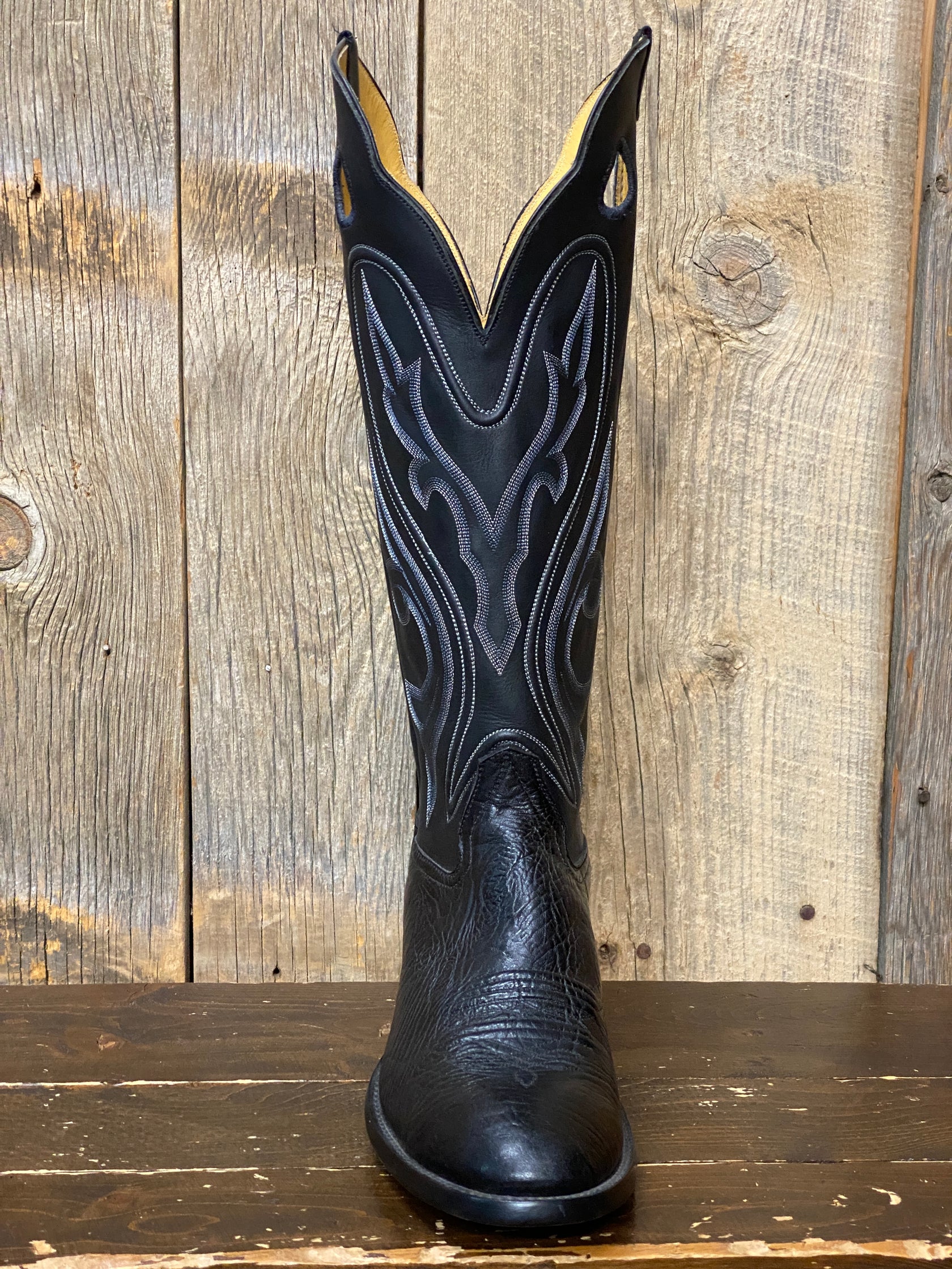 Honcho Solano® Bailando Full Grain Leather Tall Top Cowboy Boots Bla