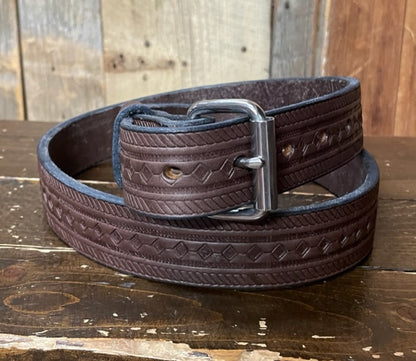 P&B Harness® Men's Handcrafted Super Duty Diamond Rope Leather Belt