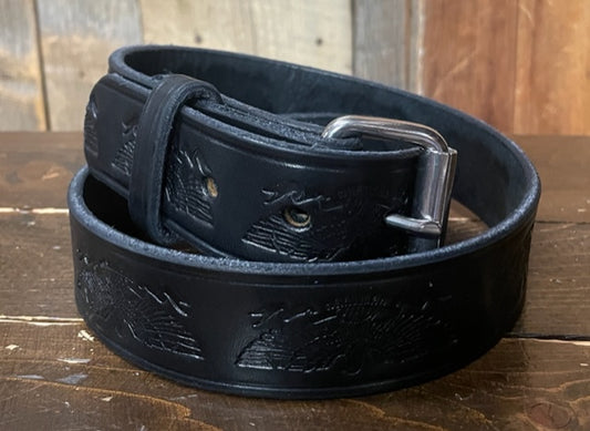 P&B Harness® Handcrafted Super Duty Eagle Motif Leather Belt